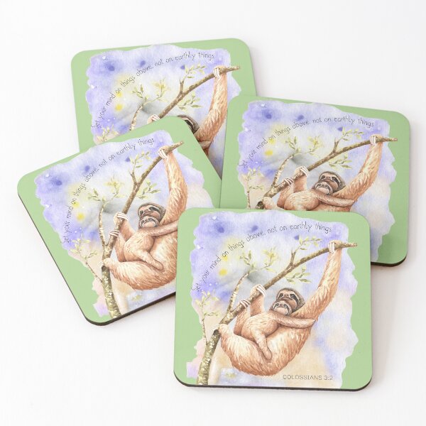 Item preview, Sloth Mom and Baby - Colossians 3:2 Bible Verse, Christian Design designed and sold by TheKingdomAttic.