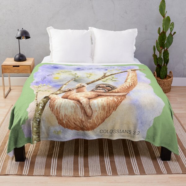 Item preview, Sloth Mom and Baby - Colossians 3:2 Bible Verse, Christian Design designed and sold by TheKingdomAttic.