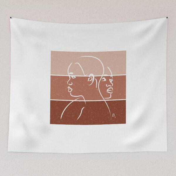 Item preview, Terracotta women silhouette with textured square backgroung illustration designed and sold by Sulcos.