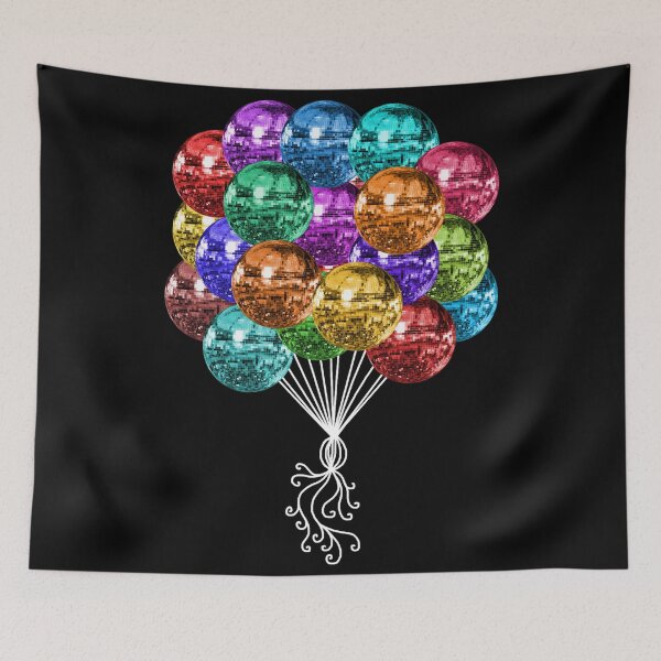 Item preview, 70's Multicolor Disco Ball Balloon Bunch designed and sold by Deborah Camp.