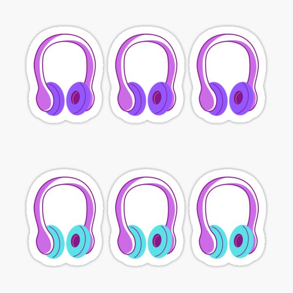Headphones Logo Iron On Heat Transfer Hot Pink 8"x10"  Music 