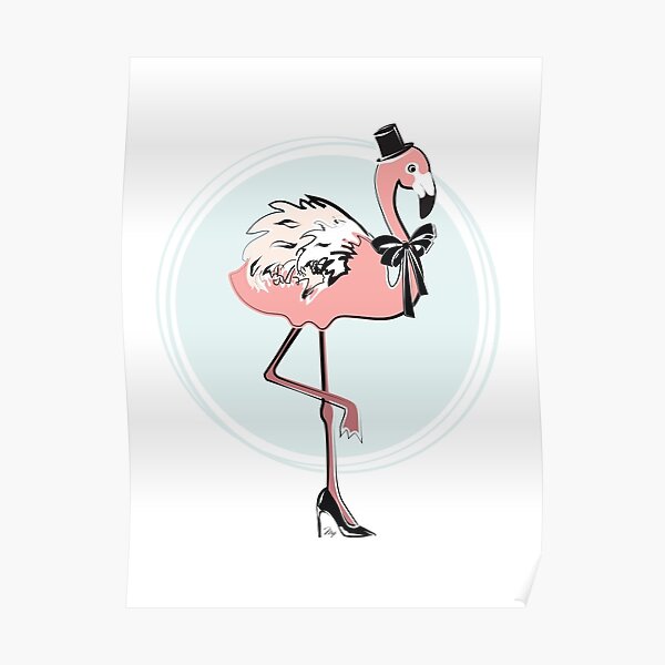 Stylish fashionable Pink Flamingo Poster