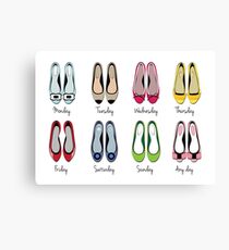 Flat Ballerina Shoes Week Calendar Canvas Print