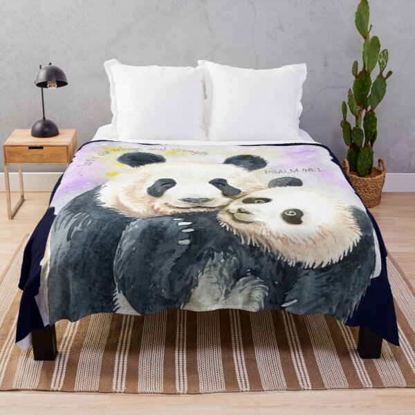 Aperçu de l'œuvre Maman ours panda et bébé - Psaume 46:1 verset biblique, conception chrétienne créée et vendue par TheKingdomAttic.