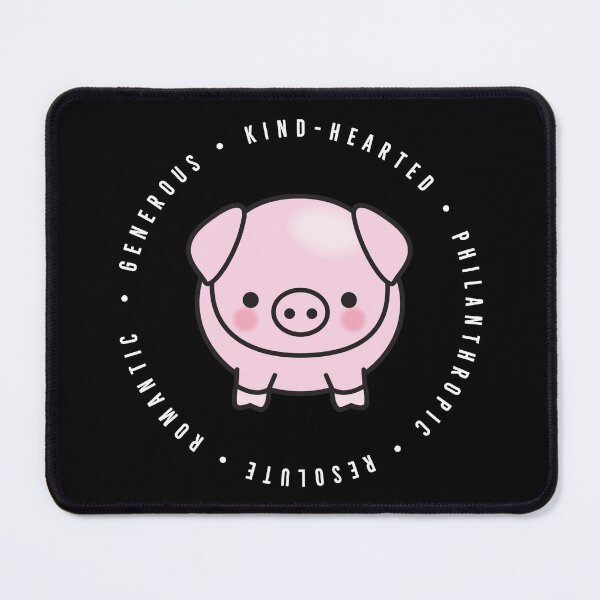 Item preview, cute chinese zodiac | year of the pig | personality traits | generous, kind-hearted, philanthropic, resolute, romantic designed and sold by cocoCabot.