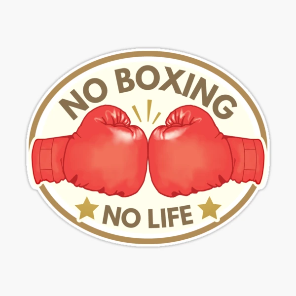 No Boxing No Life Drawing Gloves Text Logo - Sports Quotes Sticker for  Sale by MarinaGorban