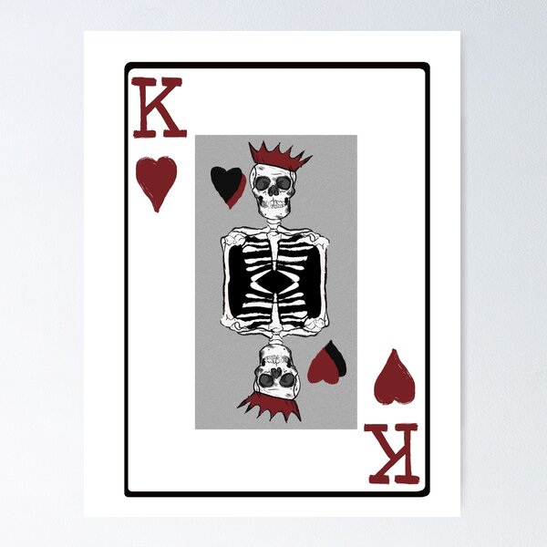 Item preview, King of Hearts Skull Card  designed and sold by lucaitlin17.