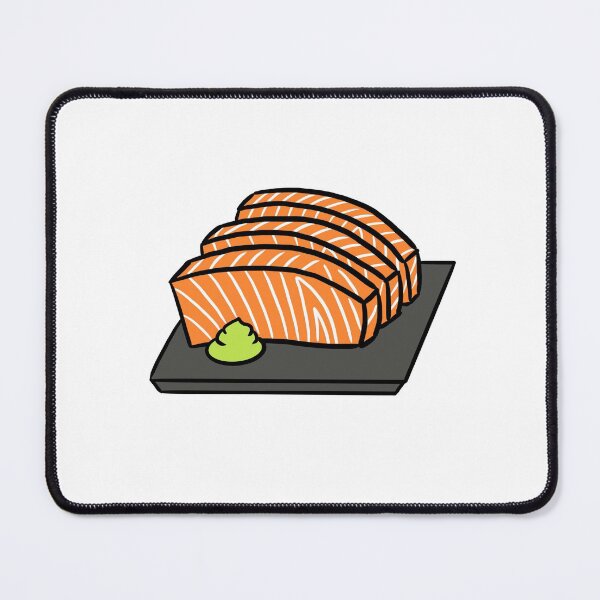 Item preview, Salmon Sashimi and Wasabi on a Plate designed and sold by bonniemamadraws.