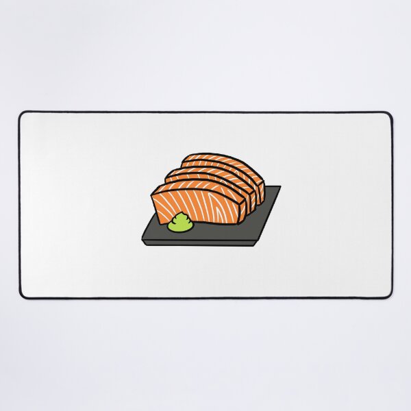 Item preview, Salmon Sashimi and Wasabi on a Plate designed and sold by bonniemamadraws.