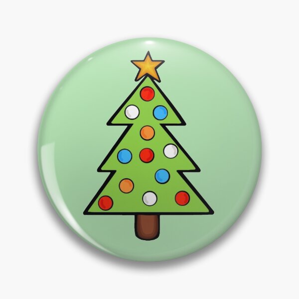 Item preview, Minimalistic Green Christmas Tree With Colorful Ornaments designed and sold by Barolina.