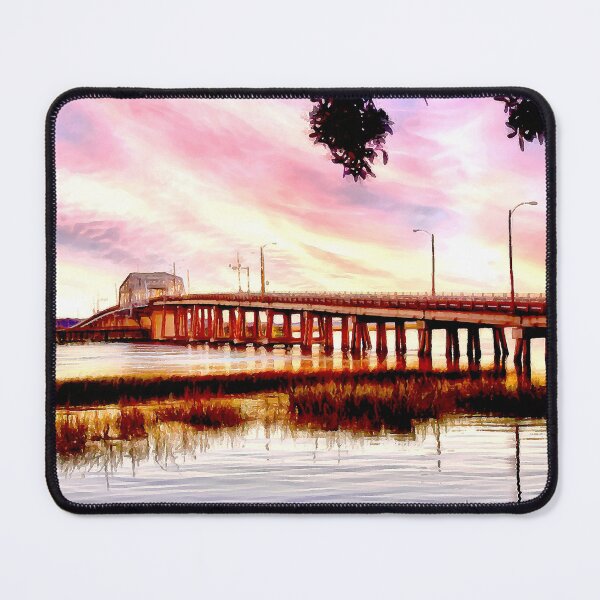 Item preview, Richard Woods Memorial Bridge in Beaufort at Sunset designed and sold by SeaChangeDesign.