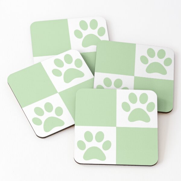 Item preview, Checkered pastel green and white dog paw print pattern | Cute Gifts for dog mom, dog dad, dog lover and dog owner  designed and sold by Violet Treasures.