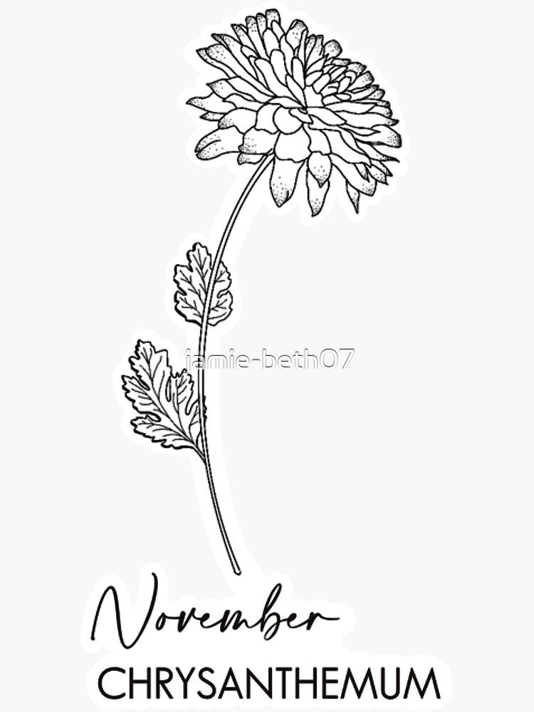 "November Birth Flower" Sticker for Sale by jamie-beth07 | Redbubble