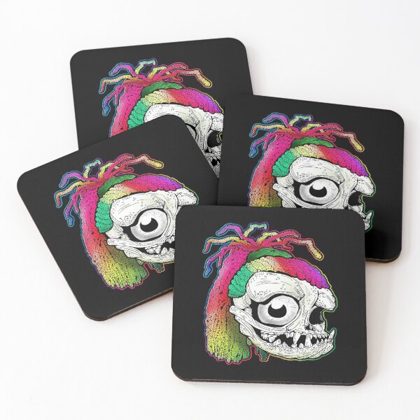 Item preview, Rainbow Dreadlock Funky Skull Skeleton designed and sold by iduzarts.