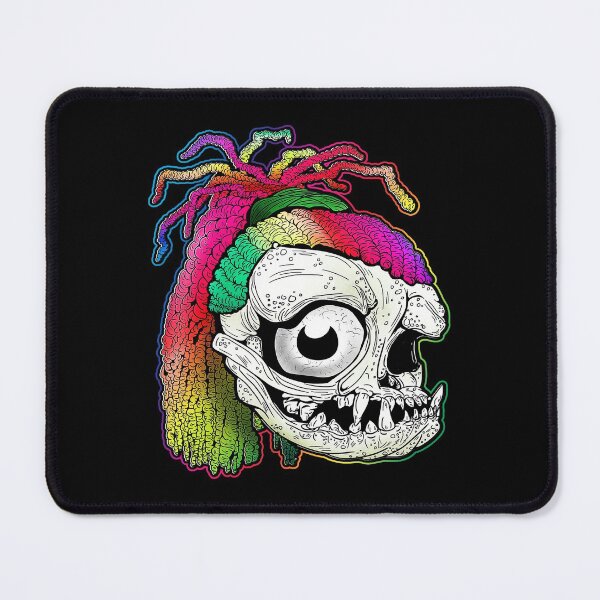 Item preview, Rainbow Dreadlock Funky Skull Skeleton designed and sold by iduzarts.