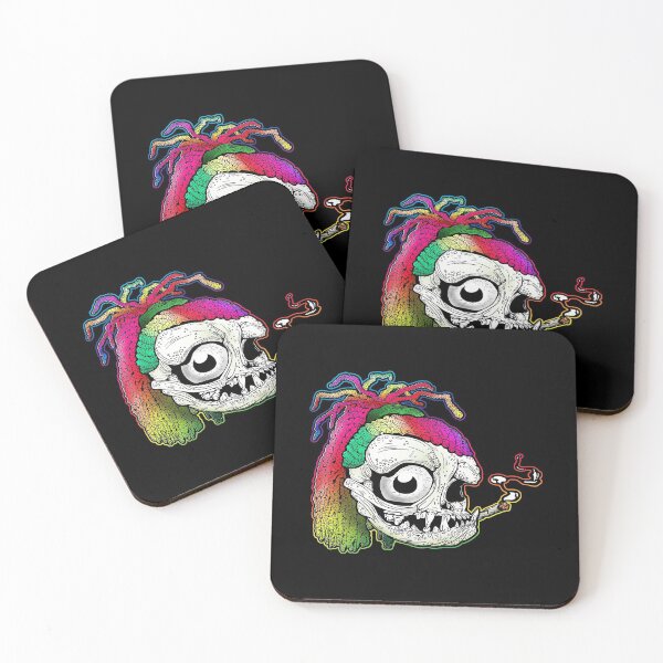 Item preview, Rainbow Dreadlock Funky Skull Skeleton Smoking designed and sold by iduzarts.