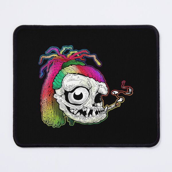 Item preview, Rainbow Dreadlock Funky Skull Skeleton Smoking designed and sold by iduzarts.