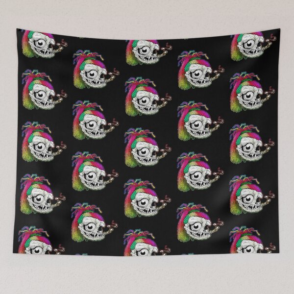 Item preview, Rainbow Dreadlock Funky Skull Skeleton Smoking designed and sold by iduzarts.