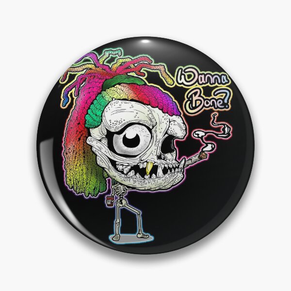 Item preview, Rainbow Dreadlock Funky Skull Skeleton Smoking: Wanna Bone? designed and sold by iduzarts.