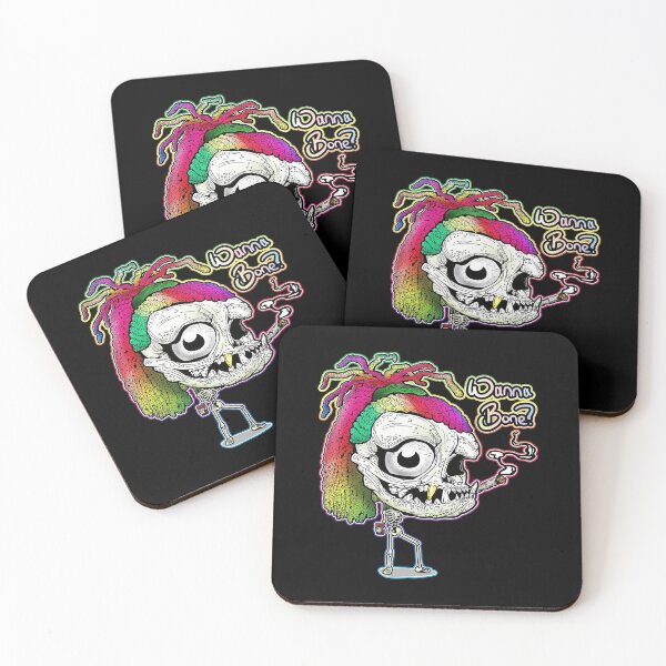 Item preview, Rainbow Dreadlock Funky Skull Skeleton Smoking: Wanna Bone? designed and sold by iduzarts.