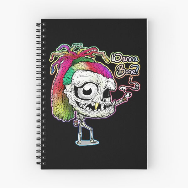 Item preview, Rainbow Dreadlock Funky Skull Skeleton Smoking: Wanna Bone? designed and sold by iduzarts.