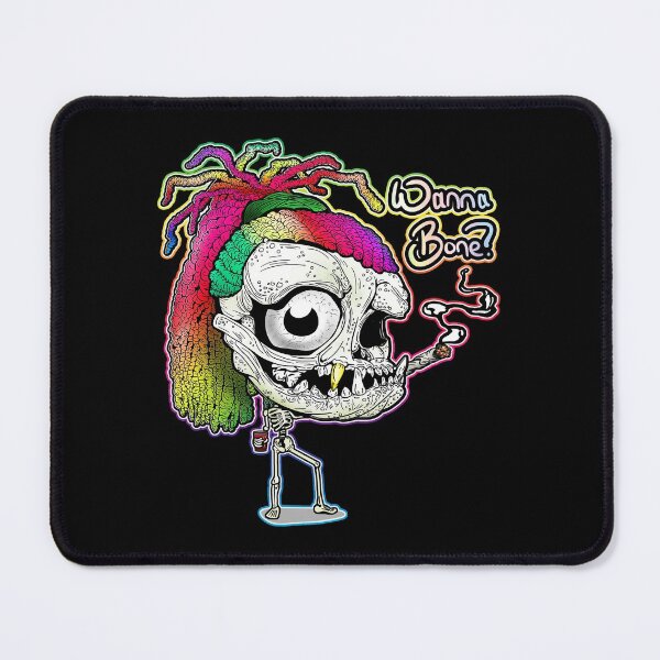 Item preview, Rainbow Dreadlock Funky Skull Skeleton Smoking: Wanna Bone? designed and sold by iduzarts.