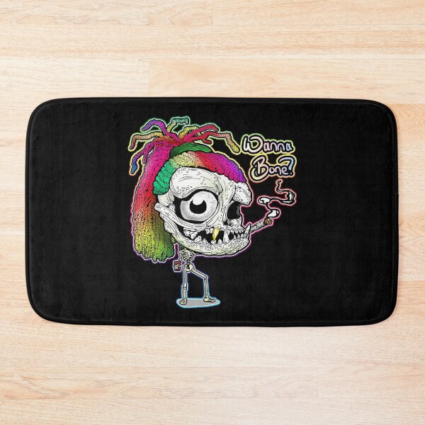 Item preview, Rainbow Dreadlock Funky Skull Skeleton Smoking: Wanna Bone? designed and sold by iduzarts.