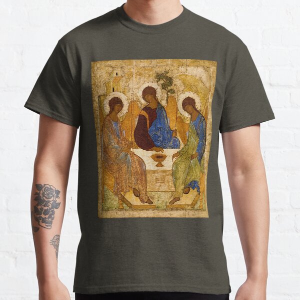 Holy Trinity Painting Rublev Trinity Print Icon Christian Religious Wall art Classic T-Shirt