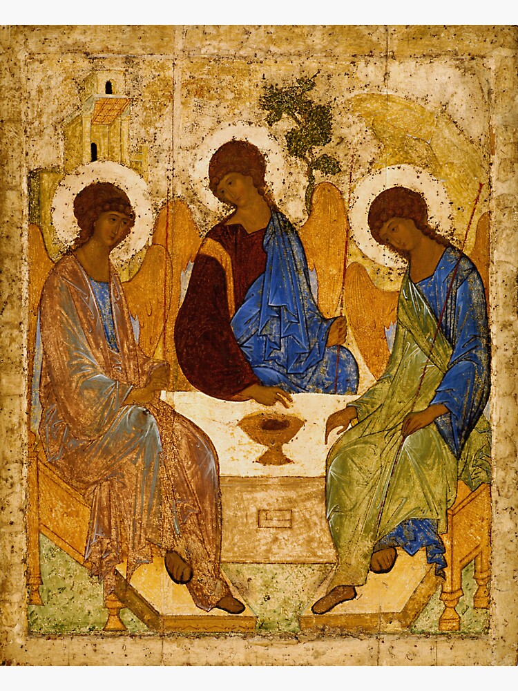 Holy Trinity Painting Rublev Trinity Print Icon Christian Religious Wall art by tanabe