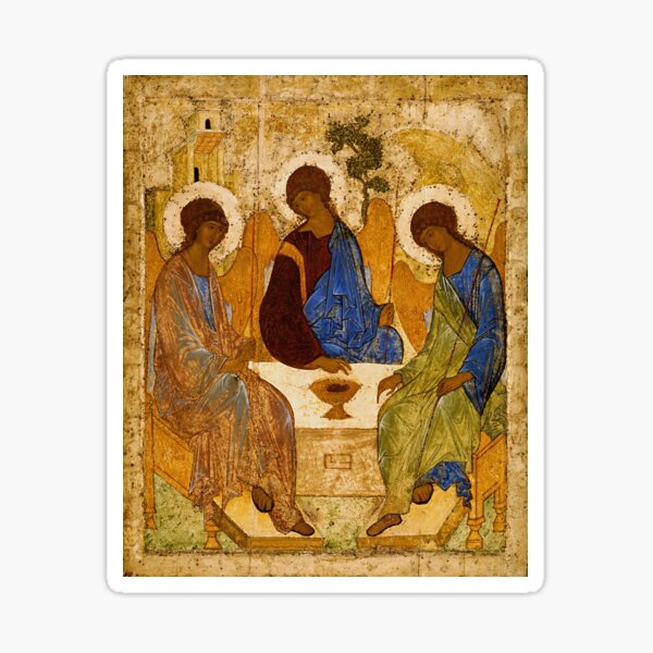Item preview, Holy Trinity Painting Rublev Trinity Print Icon Christian Religious Wall art designed and sold by tanabe.