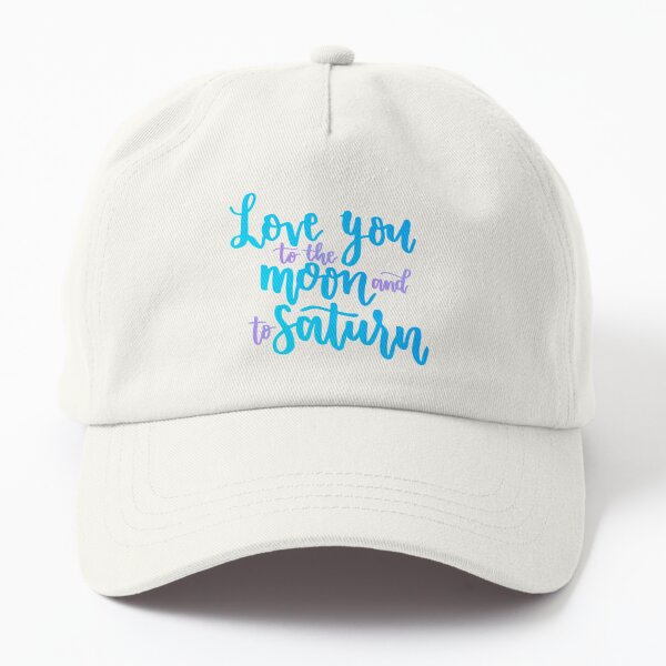 the moon and to saturn (blue) Dad Hat