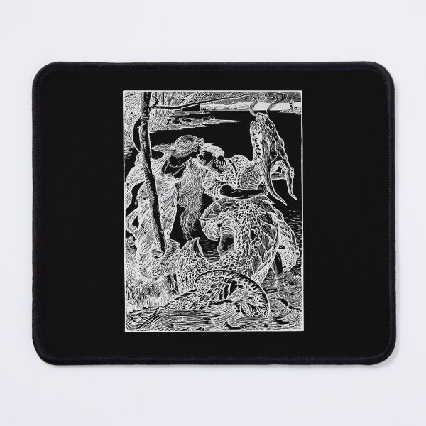 Item preview, Pre-raphaelite kiss and dragon designed and sold by Blacklinesw9.
