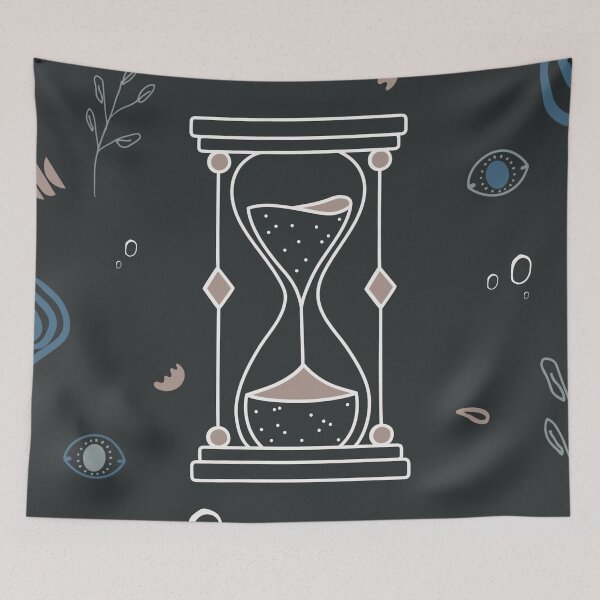 Aperçu de l'œuvre Sablier Boho Sorcière Mauvais Oeil Métaphysique Illustration Sombre créée et vendue par Brushedinbold.