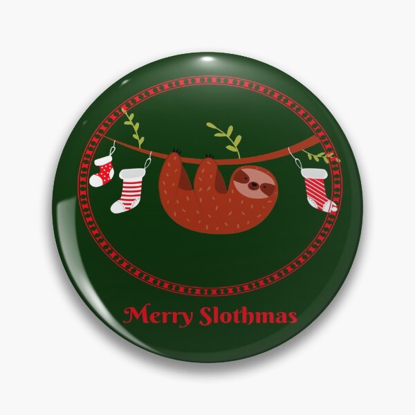 Item preview, Merry Slothmas Cute Sloth With Hanging Christmas Socks designed and sold by LMcDs.