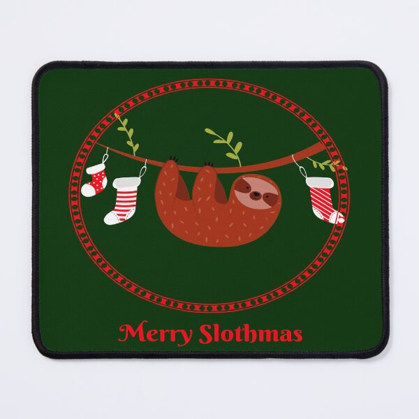 Item preview, Merry Slothmas Cute Sloth With Hanging Christmas Socks designed and sold by LMcDs.