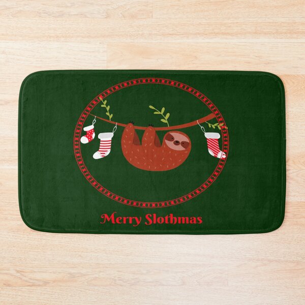 Item preview, Merry Slothmas Cute Sloth With Hanging Christmas Socks designed and sold by LMcDs.