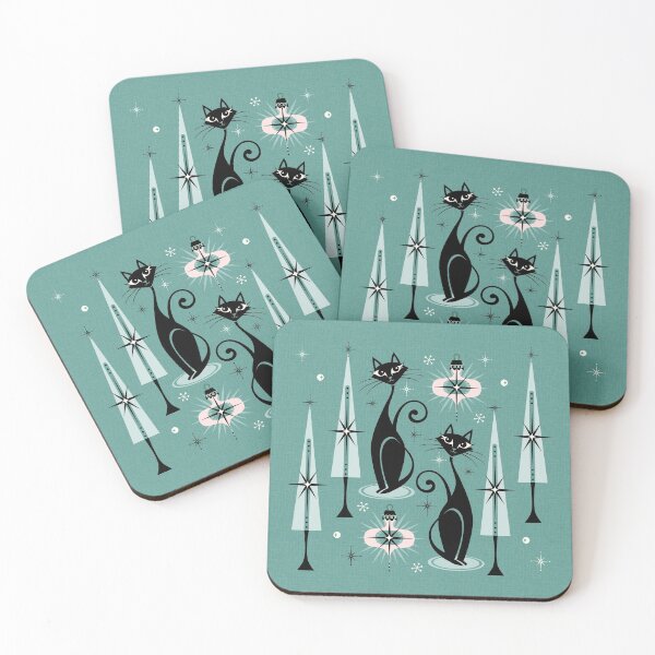 Item preview, Mid Century Meow Atomic Kitty Christmas ©studioxtine designed and sold by studioxtine.