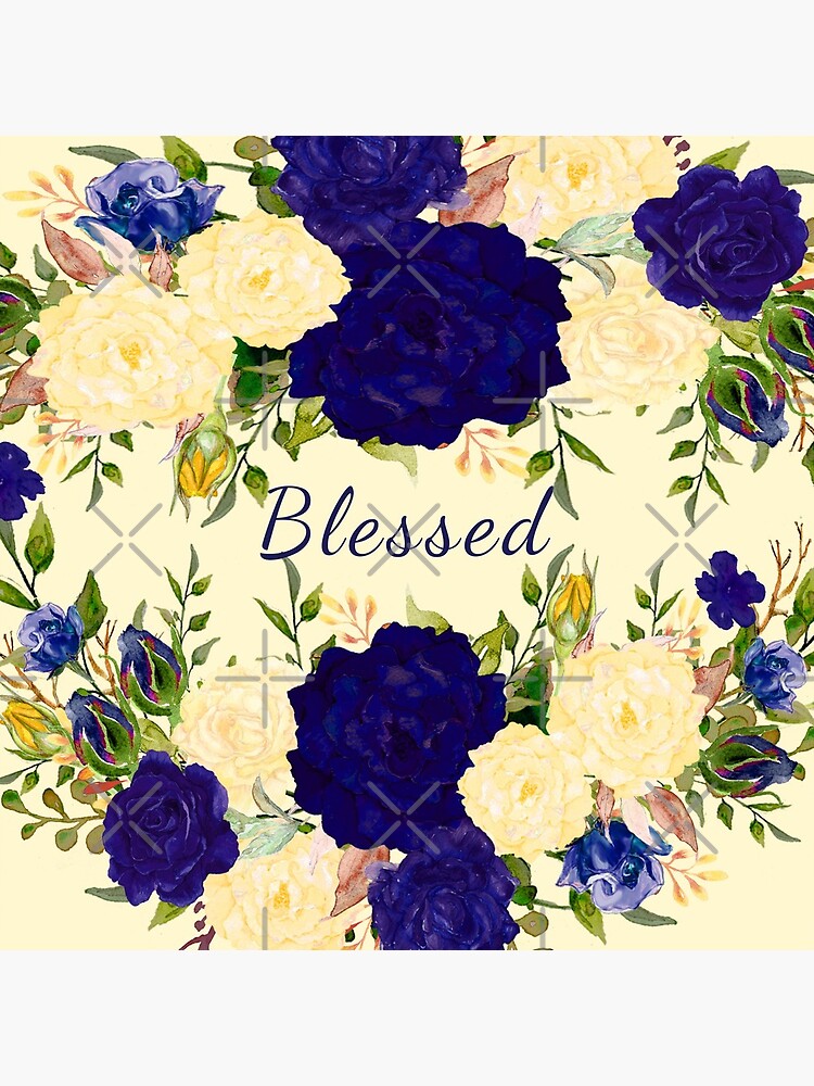 Thumbnail 5 of 5, Coasters (Set of 4), Blue and Cream Flowers Coasters designed and sold by GODS4US.