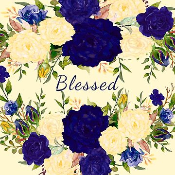 Artwork thumbnail, Blue and Cream Flowers Coasters by GODS4US