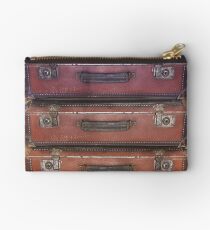 Old worn travel suitcases Studio Pouch