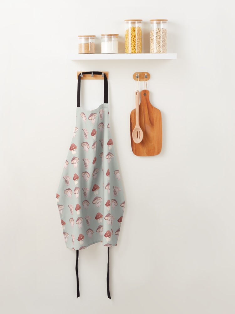 Alternate view of Four cute mushroom friends Apron