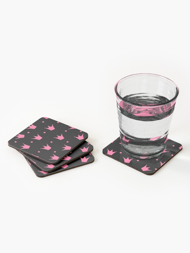 Alternate view of Pink Crown and Polka Dot Coasters Coasters (Set of 4)