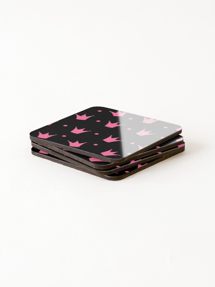 Alternate view of Pink Crown and Polka Dot Coasters Coasters (Set of 4)