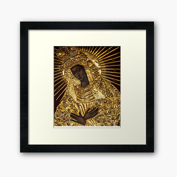 Black Madonna, Our Lady of Grace, Our Lady of the Gate of Dawn, Mother of Mercy Framed Art Print