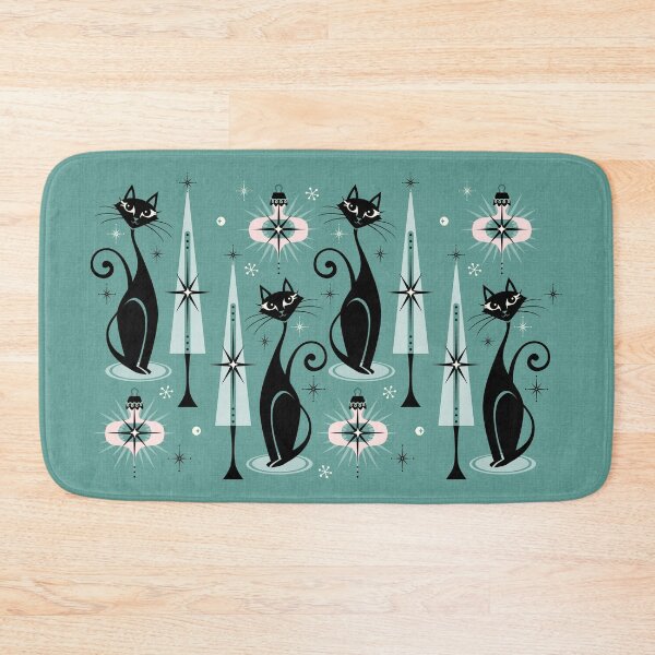 Item preview, Mid Century Meow Atomic Kitty Christmas ©studioxtine designed and sold by studioxtine.