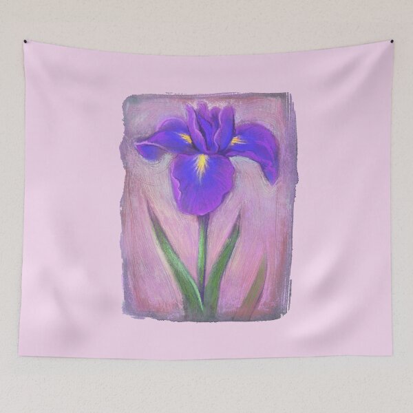 Item preview, Purple Iris Flower Hand Painted Flower Illustration designed and sold by Shadowlight21.