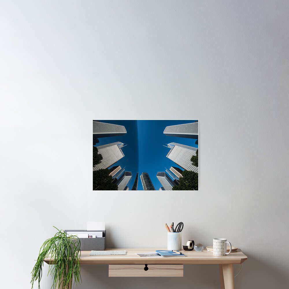 Chicago Skyline as seen from The Bean Poster