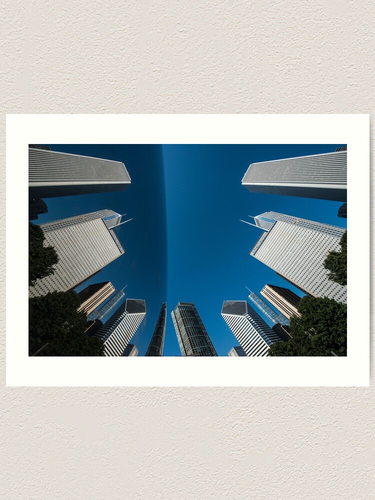 Alternate view of Chicago Skyline as seen from The Bean Art Print