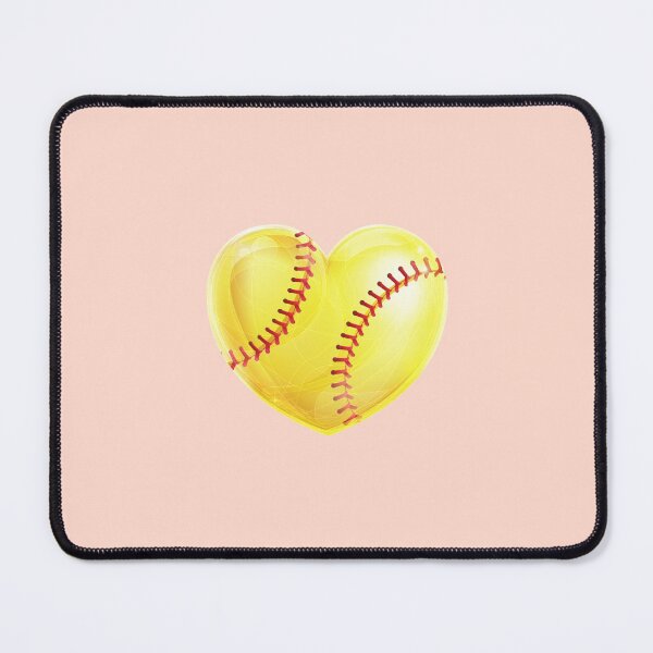 Item preview, Softball Heart Sticker Yellow Simple designed and sold by BallplayerBuzz.