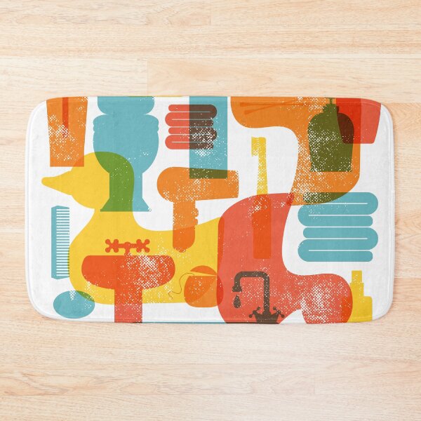 Item preview, Vintage Style Bathroom Essentials Art - Brights designed and sold by moosemtndesign.